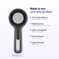 PoreVision features: 16 UV LEDs at 365nm, magnifying lens, USB-C rechargeable