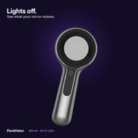 PoreVision lamp on a dark background: lights off, see what your mirror misses